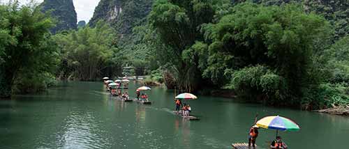 Bamboo Rafting On The Yulong River