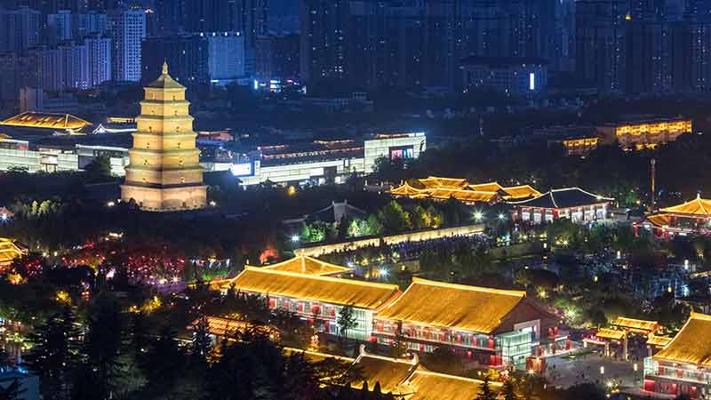 China Attraction Big Wild Goose Pagoda 