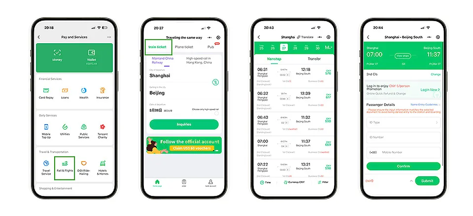 WeChat Pay for public transport in China